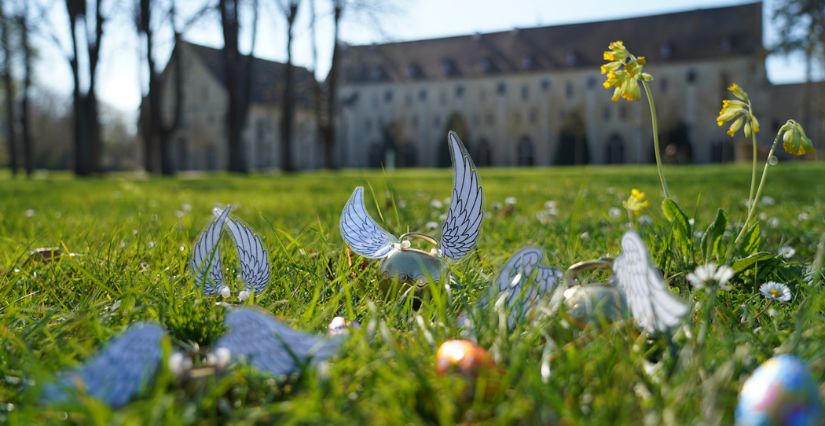 Chasse aux oeufs pour les enfants à l'abbaye de Royaumont, Val-d'Oise (95)