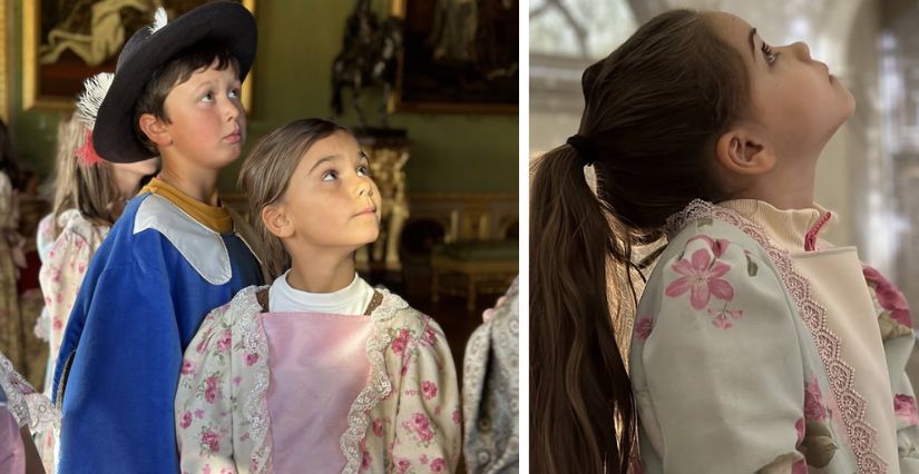 Enfants costumés pour la visite Princes et Princesses à Vaux-le-Vicomte