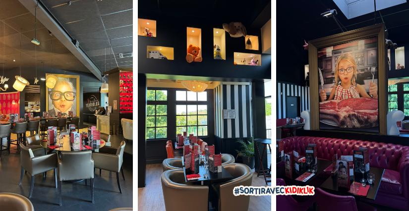 Décoration colorée et pop du restaurant Les Enfants Terribles au Bowlcenter Orgeval