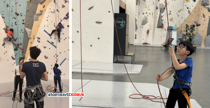Grimpeurs et assureurs : les enfants en action à l'école d'escalade d'Aubervilliers en Seine-Saint-Denis