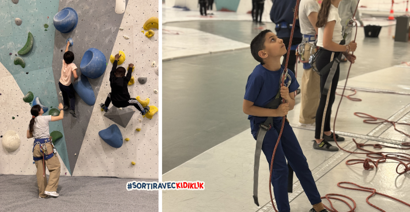 Enfants grimpant chez Climb Up Aubervilliers