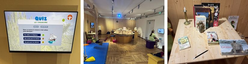 Enfants jouant dans l'espace enfant de l'exposition Chanvre au Musée départemental de la Seine-et-Marne