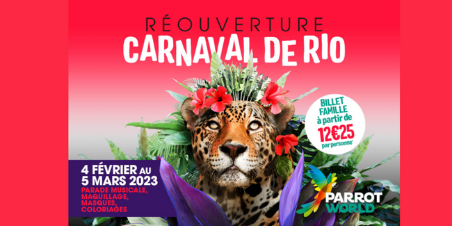 Carnaval de Rio : animations enfants dans le parc animalier PARROT WORLD à Crécy-La-Chapelle 
