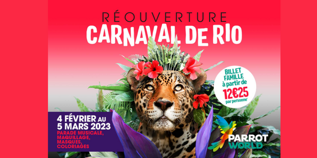 Carnaval de Rio : animations enfants dans le parc animalier PARROT WORLD à Crécy-La-Chapelle