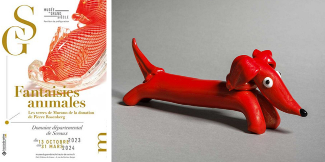 Exposition Fantaisies animales, les verres de Murano de la donation Pierre Rosenberg, au Petit château du Domaine de Sceaux (92)