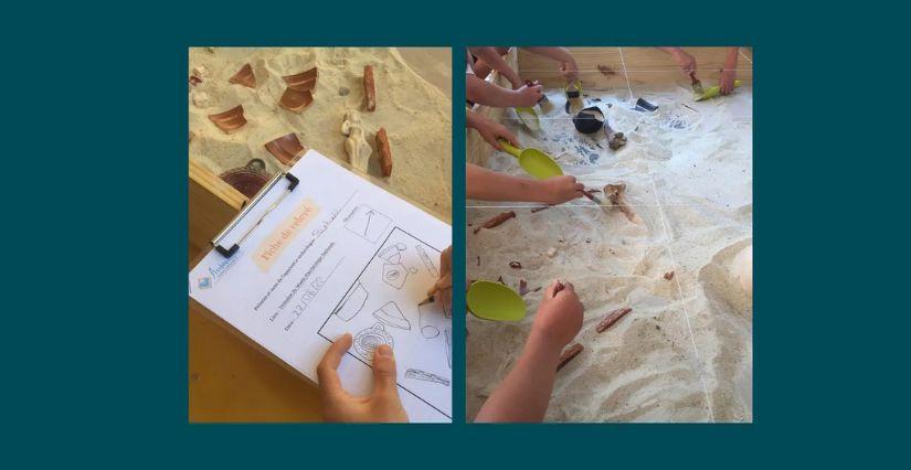 "À la découverte de l’archéologie – La fouille" , atelier pour enfants au MAN dans les Yvelines (78)