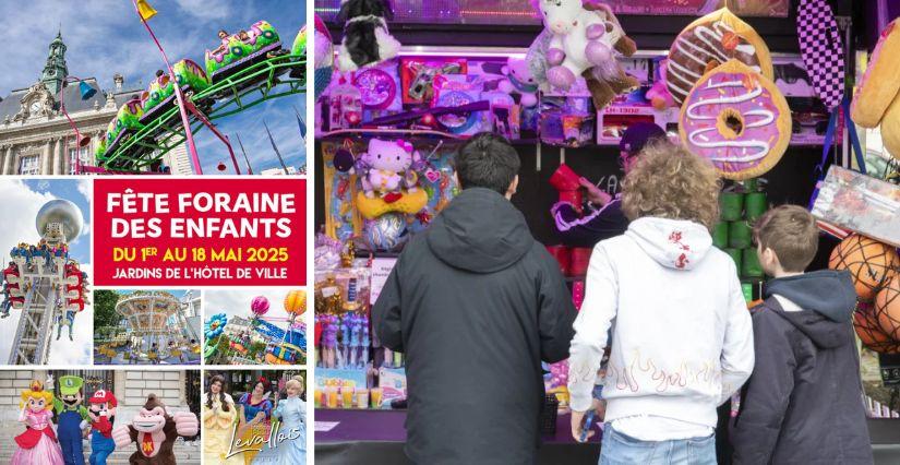Fête foraine des enfants, manèges et mascottes, Levallois