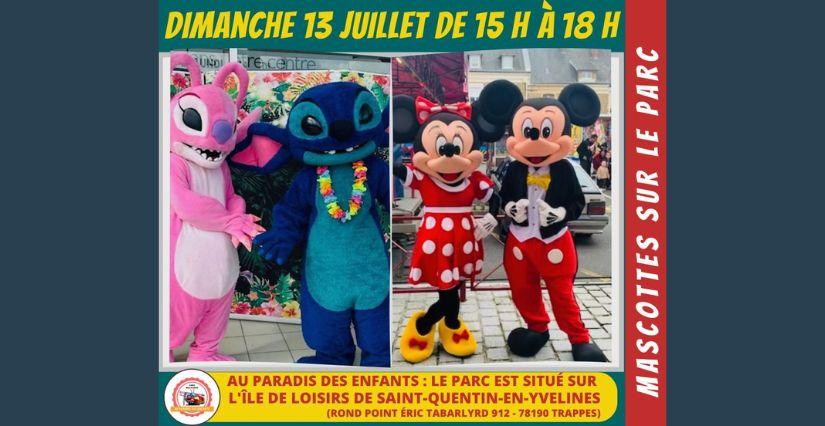 Au Paradis des Enfants, mascottes sur le parc, Ile de loisirs de St-Quentin-en-Yvelines (78)