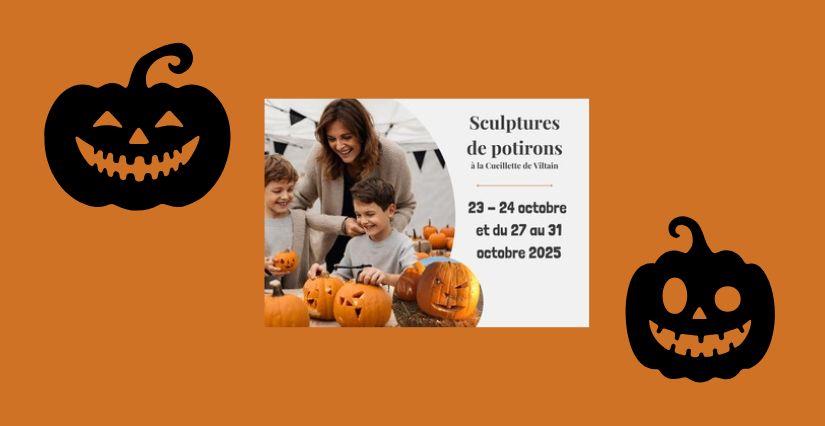 Ateliers sculpture de potirons pour Halloween à la Cueillette de Viltain (78)