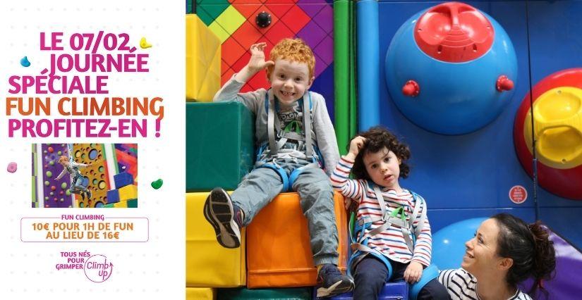 Journée spéciale Fun Climbing en famille à Climb Up Aubervilliers (93) : tarif unique 10€ !