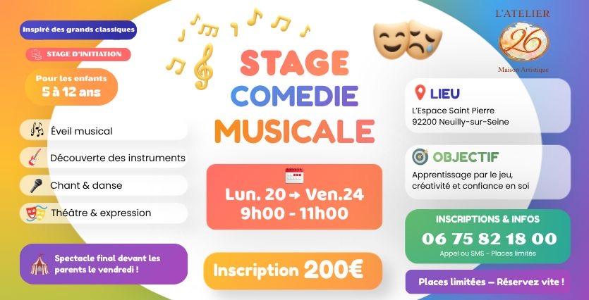 Stage de comédie musicale et musique Disney pour enfants à Neuilly-sur-Seine (92)