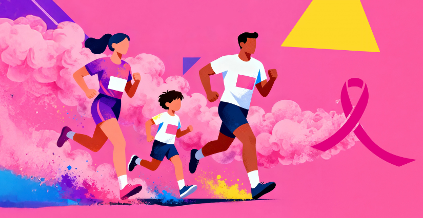 Color Run familiale pour Octobre Rose à One Nation Paris Outlet (78)