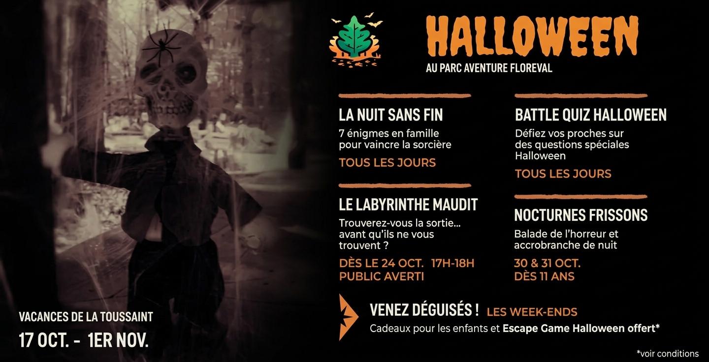 Halloween s'invite à Aventure Floreval pour les vacances de la Toussaint (91)